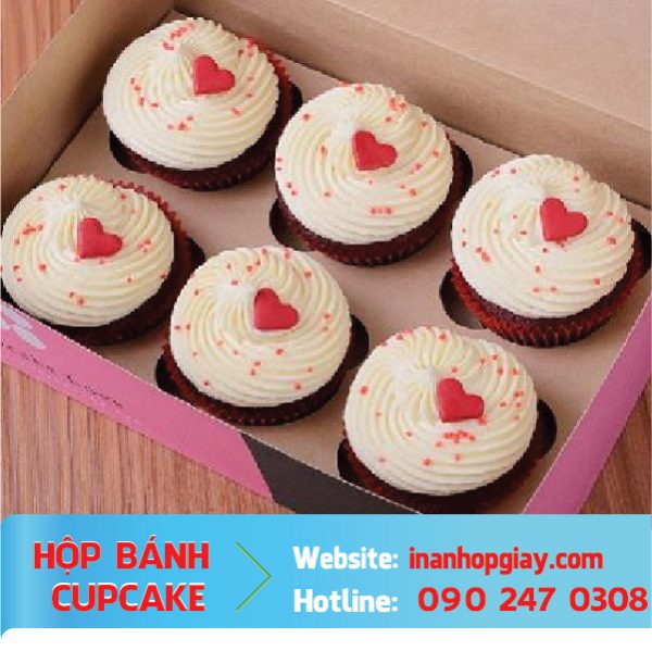 in hộp bánh cup cake